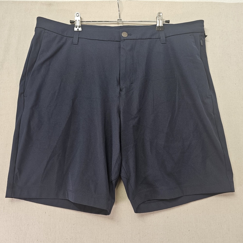 Lululemon Commission 9" Shorts 38 Blue ABC Stretch Golf Chino Classic Fit Zipper